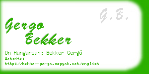 gergo bekker business card