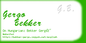 gergo bekker business card